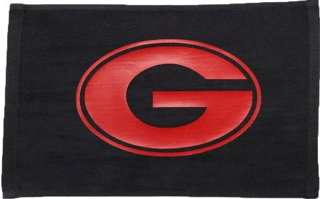 University of Georgia Bulldogs DAWGS Black Rally Towel Red Vinyl Logo 11" x 18" Football Tailgate