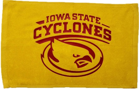 Iowa State University Cyclones Yellow Rally Towel Red Vinyl Logo 11" x 18" Football