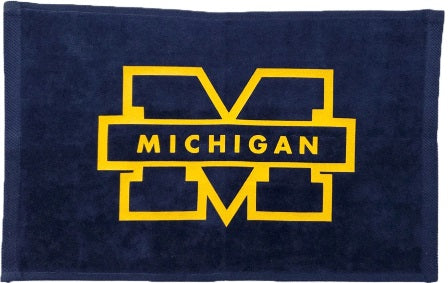 University of Michigan Wolverines Navy Rally Towel Yellow Vinyl Logo 11" x 18" Football