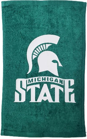Michigan State University MSU Spartans Green Rally Towel White Vinyl Logo 11" x 18" 100% Cotton