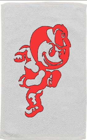 THE Ohio State University OSU Buckeyes Brutus Gray Rally Towel Scarlet Vinyl Logo 11" x 18"
