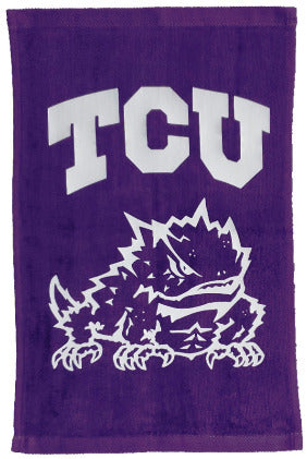 Texas Christian University TCU Horned Frogs Purple Rally Towel White Vinyl