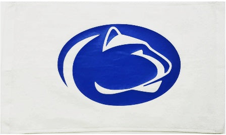 Penn State Nittany Lions White Rally Towel Navy Vinyl Logo 11" x 18" 100% Cotton