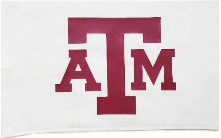 University of Texas A & M Aggies White Rally Towel Maroon Vinyl Logo 11" x 18" 100% Cotton
