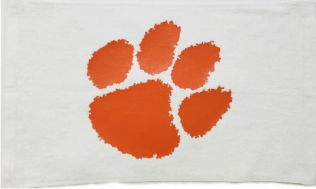 Clemson University Tigers White Rally Towel Orange Vinyl Logo 11" x 18" 100% Cotton