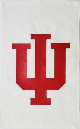 University of Indiana Hoosiers White Rally Towel Red Vinyl Logo 11" x 18" 100% Cotton