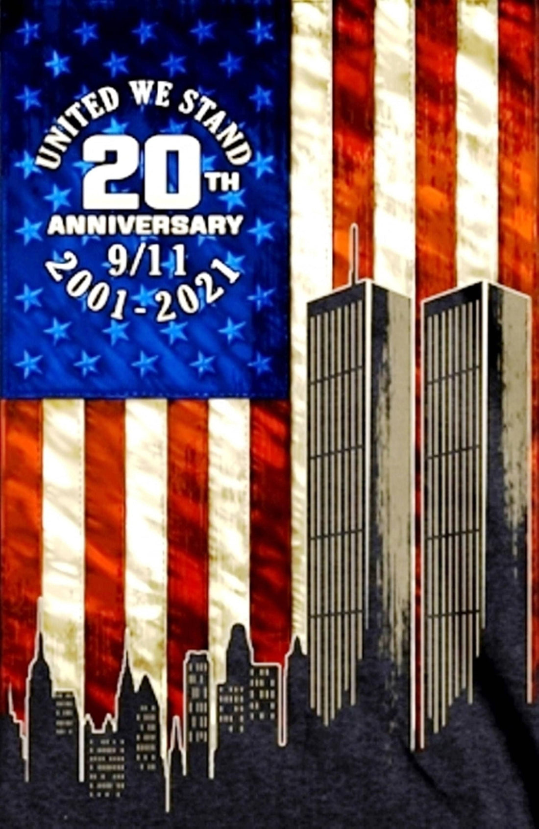 9-11 9/11 September 11, 2001 20th Anniversary American Flag Sublimated Double Sided Deluxe Garden Flag 3ply 600D 110 Knitted Poly SGF501