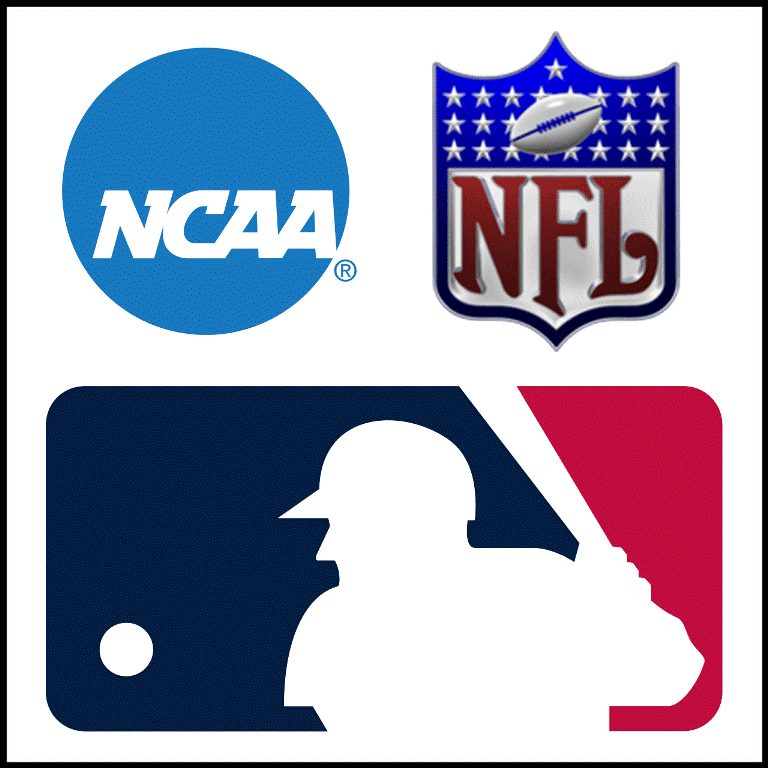 NFL, NCAA, MLB