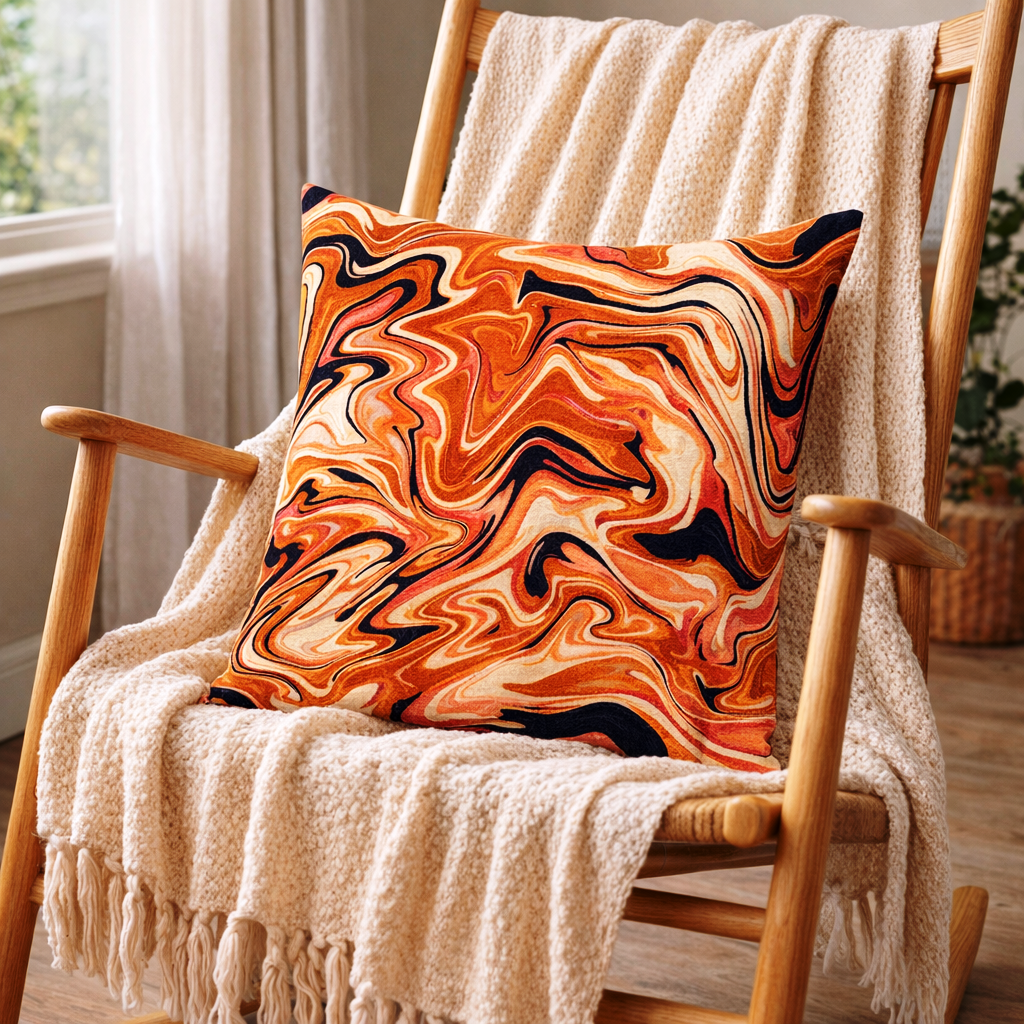 Set of 2 - Throw Pillows (with Inserts) Pinks and Golds Abstract 18"x18" DZ315
