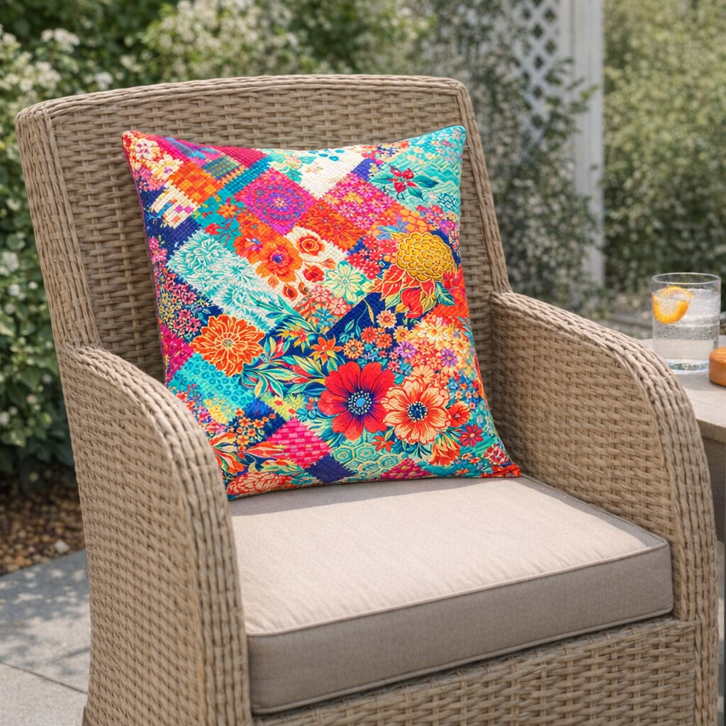 Set of 2 Throw Pillows (with Inserts) Colorful Flower Art Design 18"x18" DZ323