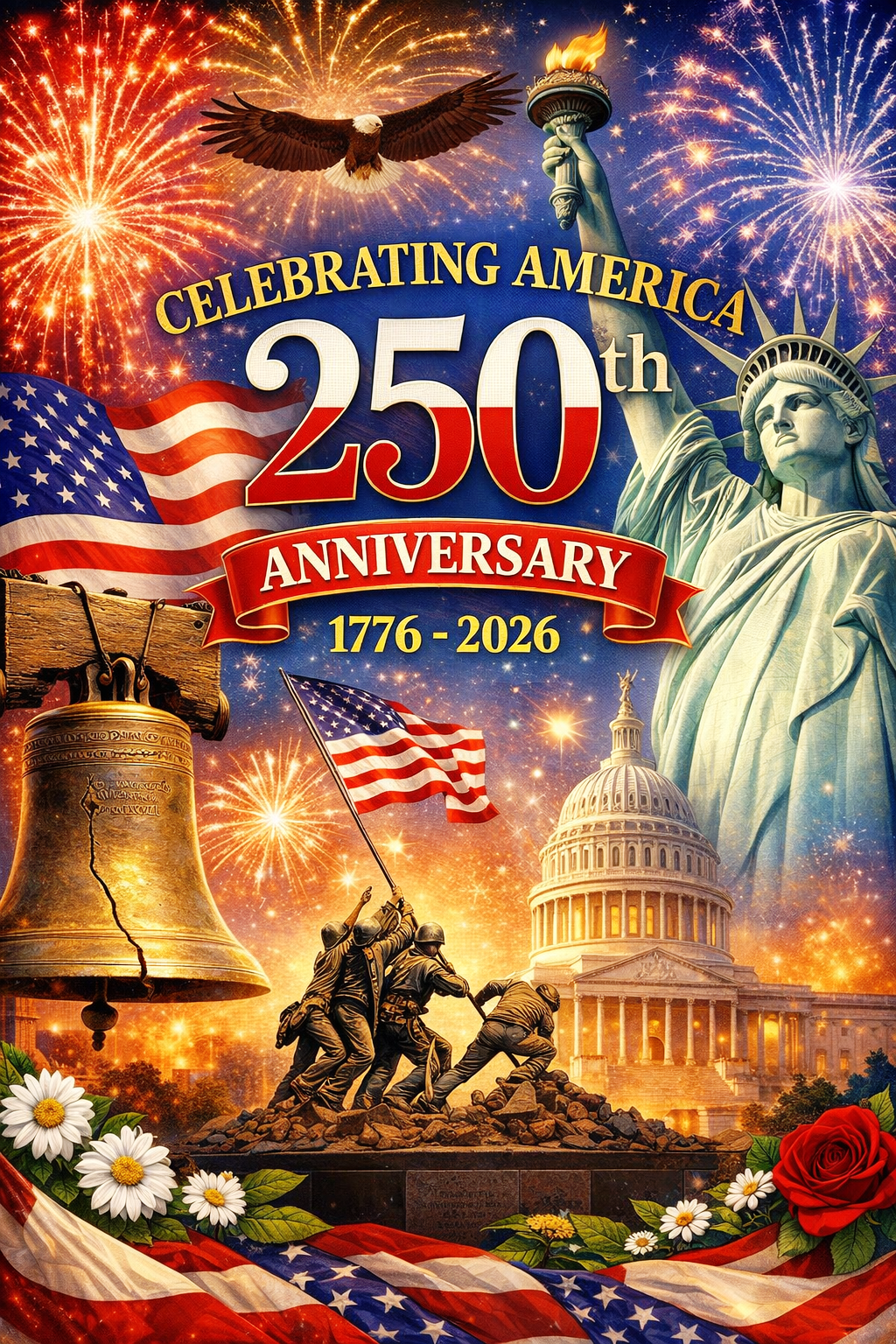 Celebrating 250th Anniversary USA American Garden Flag SGF528 Double Sided Deluxe Sublimated Garden Flag 3ply 600 Denier 110 Knitted Polyester