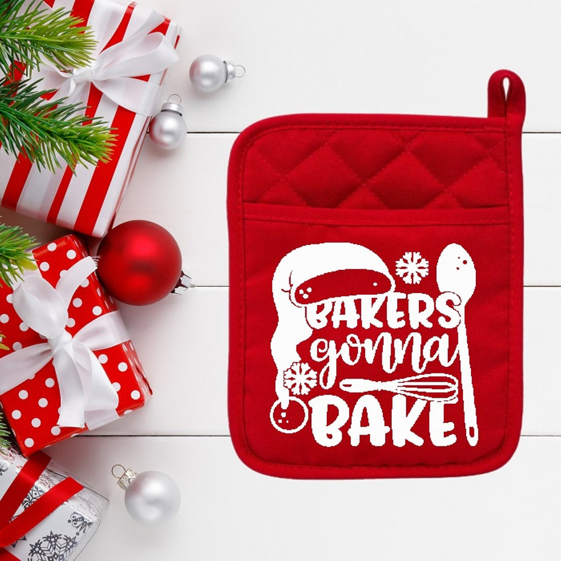 Bakers Gonna Bake - Pot Holder - Oven Mitt - Hot Pad - Polyester & Neoprene - Christmas - Teacher Gift - Mother's Day - FREE SHIPPING
