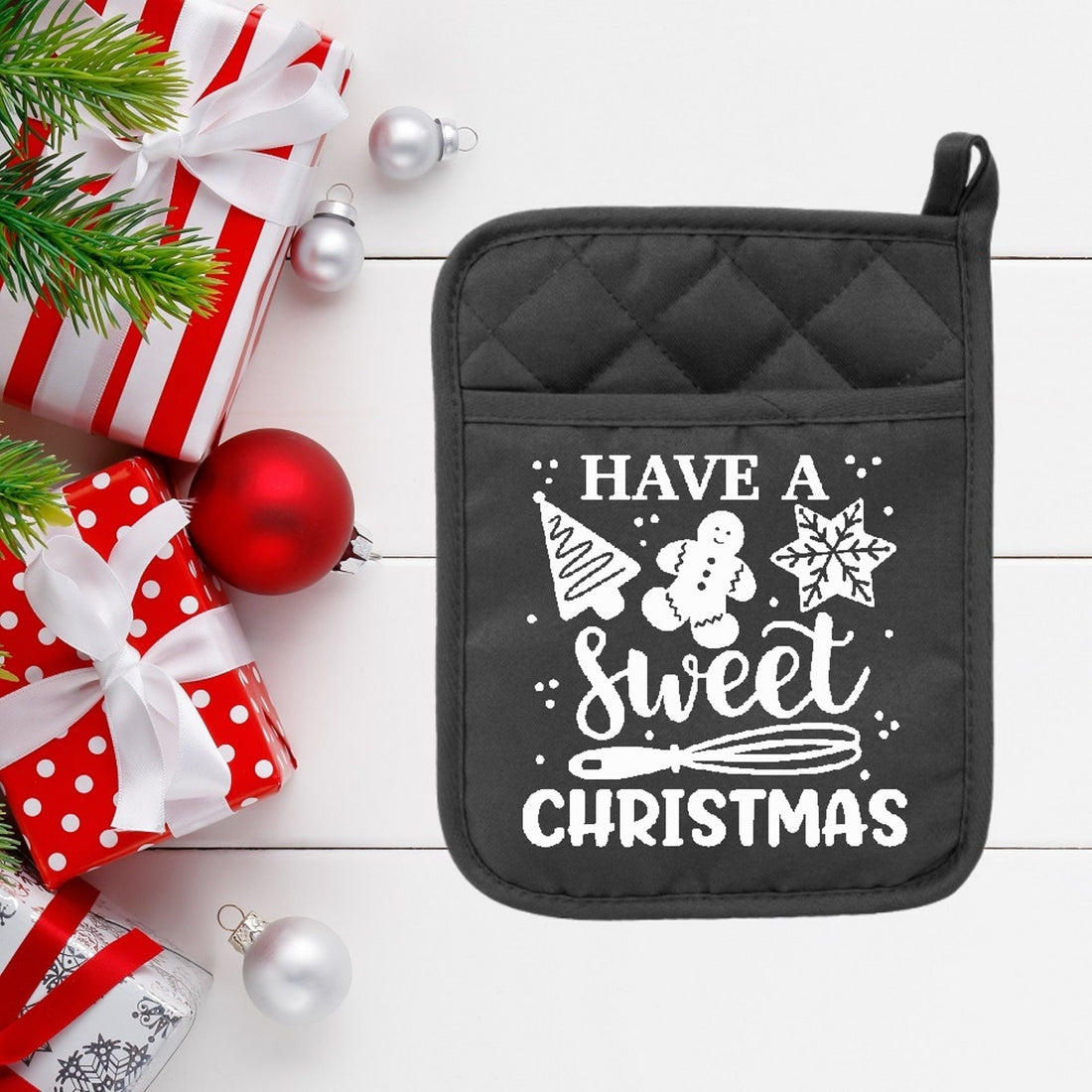 Have A Sweet Christmas - Pot Holder - Oven Mitt - Hot Pad - Polyester & Neoprene - Christmas - Teacher Gift - Mother's Day - FREE SHIPPING