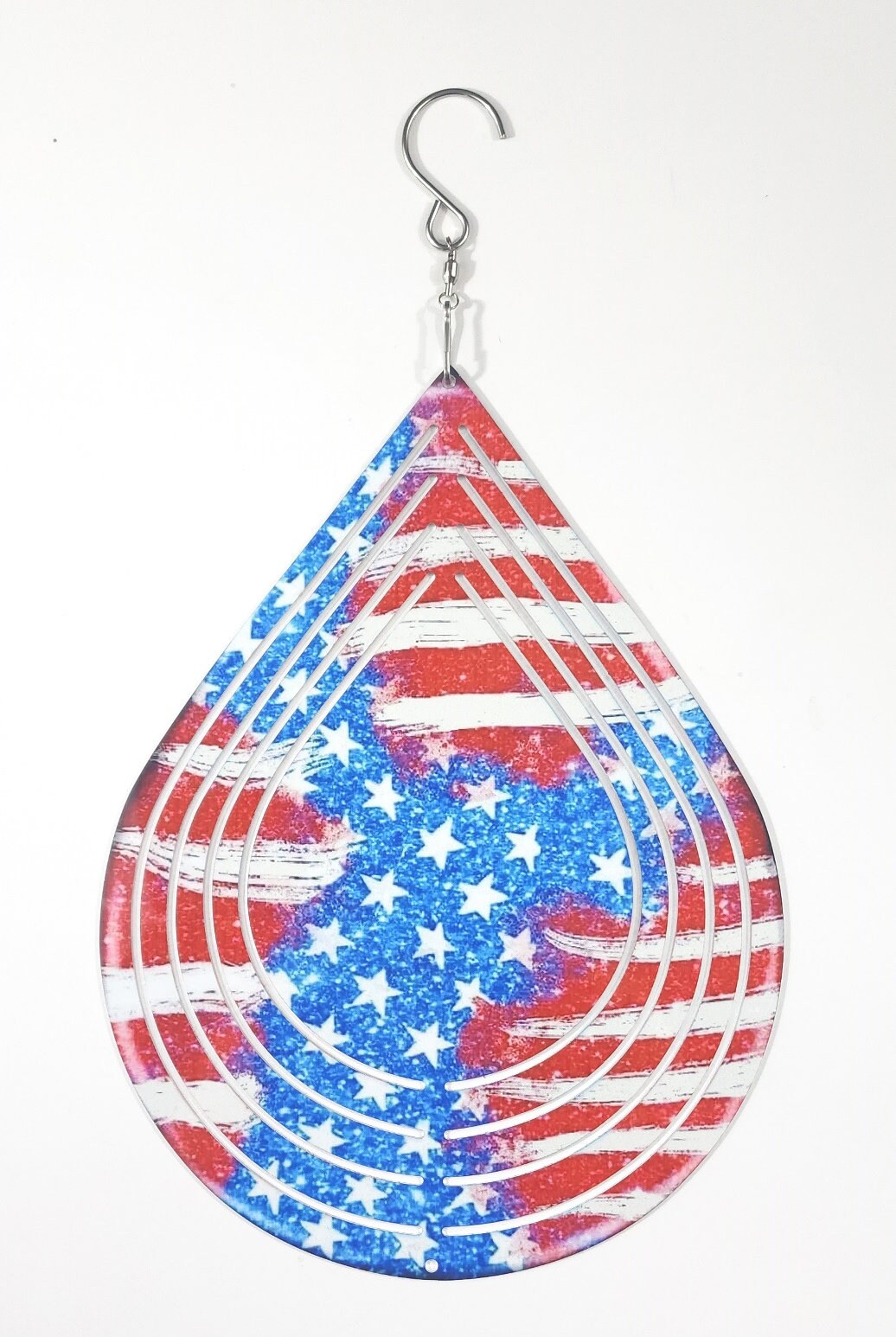 Wholesale - 12 Pack - 10x7.5 inch Double Sided Droplet Shaped Sublimation Wind Spinner Blanks w/Hooks