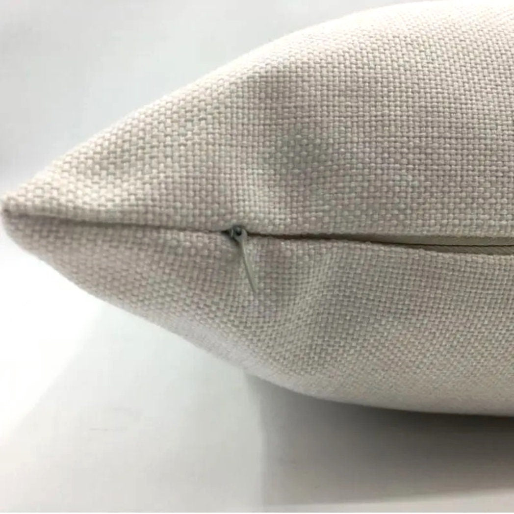 12 - Count Polyester Linen Canvas Sublimation Blank 18"x18" Pillow Case Cushion Cover DIY Wholesale
