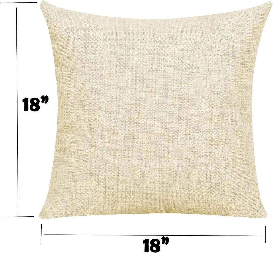 12 - Count Polyester Linen Canvas Sublimation Blank 18"x18" Pillow Case Cushion Cover DIY Wholesale