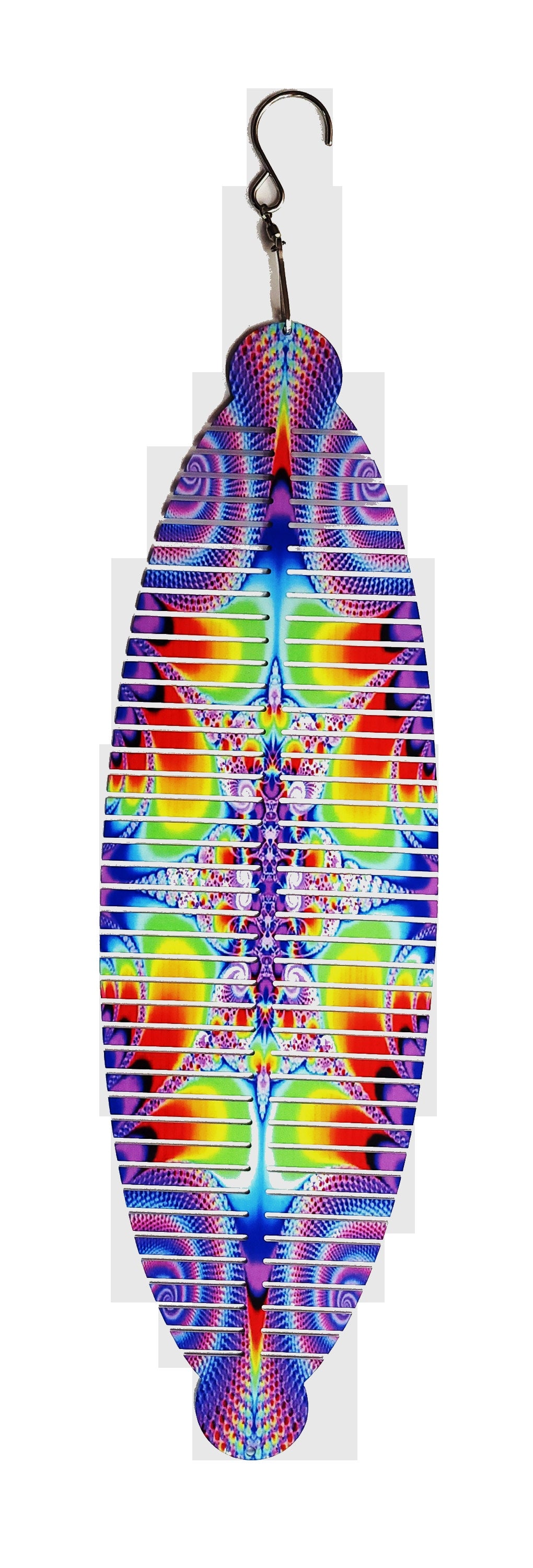 6 Pack - 15.75 x 4.75 inch Double Sided Helix Fishtail Rectangular Sublimation Wind Spinner Blanks w/hooks Wholesale