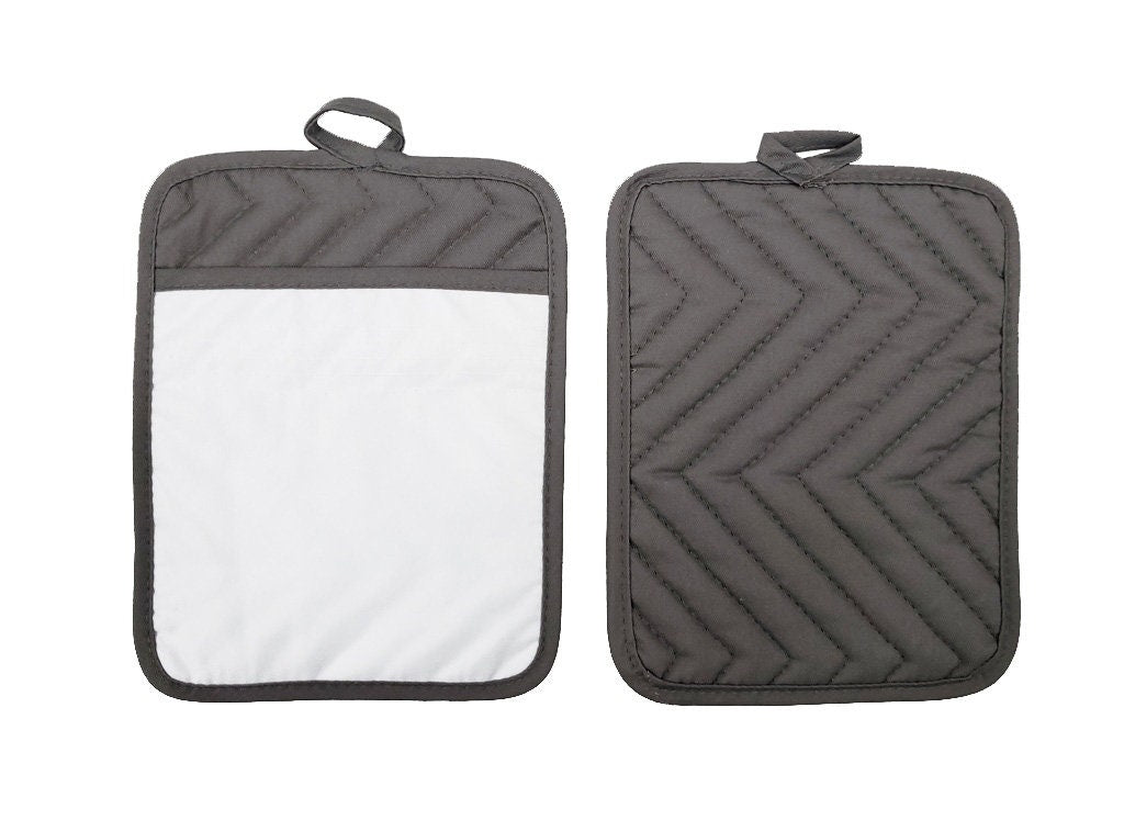 Sublimation Blanks 9"x7" Gray Grey Pot Holders with Sublimation Pocket DIY Set of 4